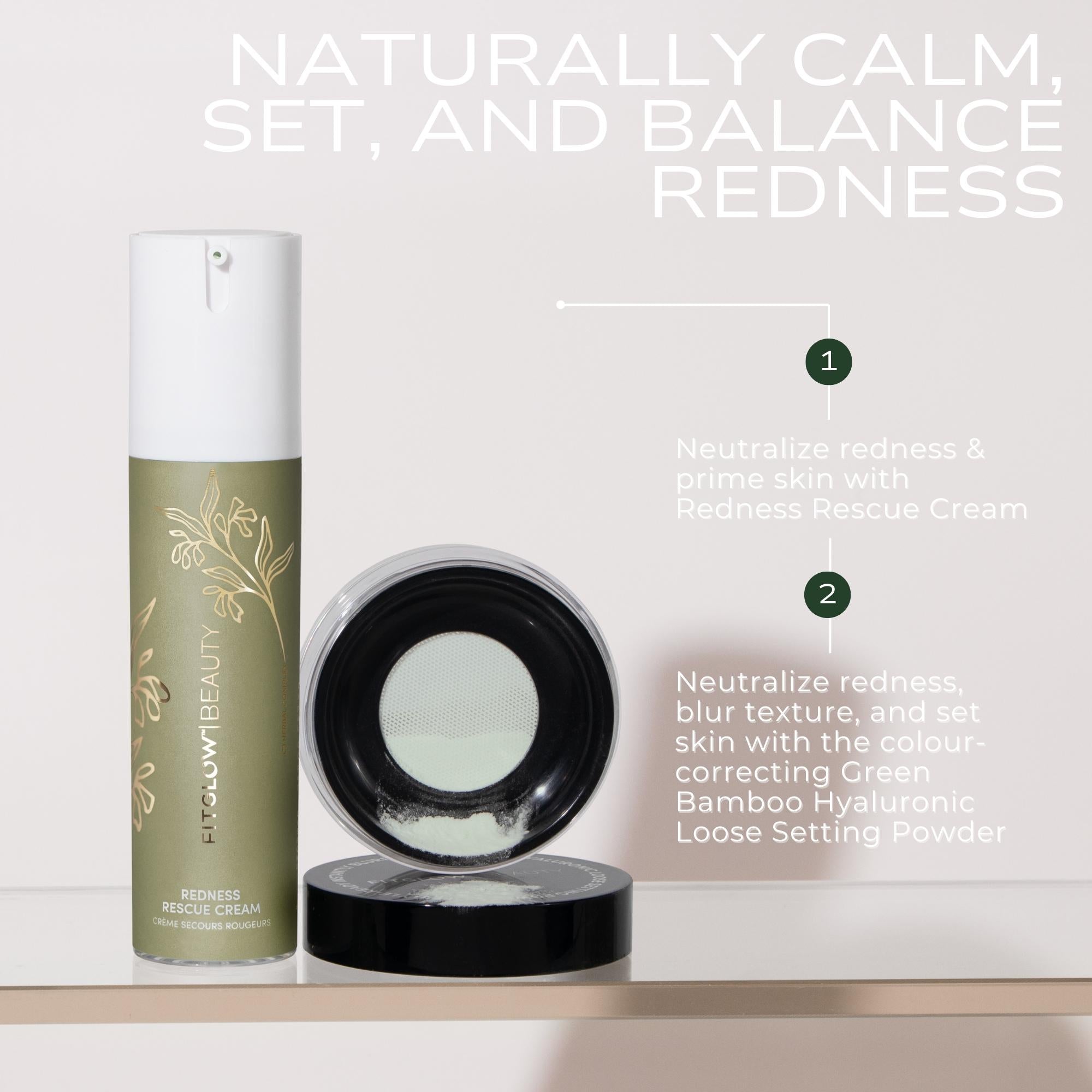 Redness Rescue Cream + Green Loose Setting Powder Duo