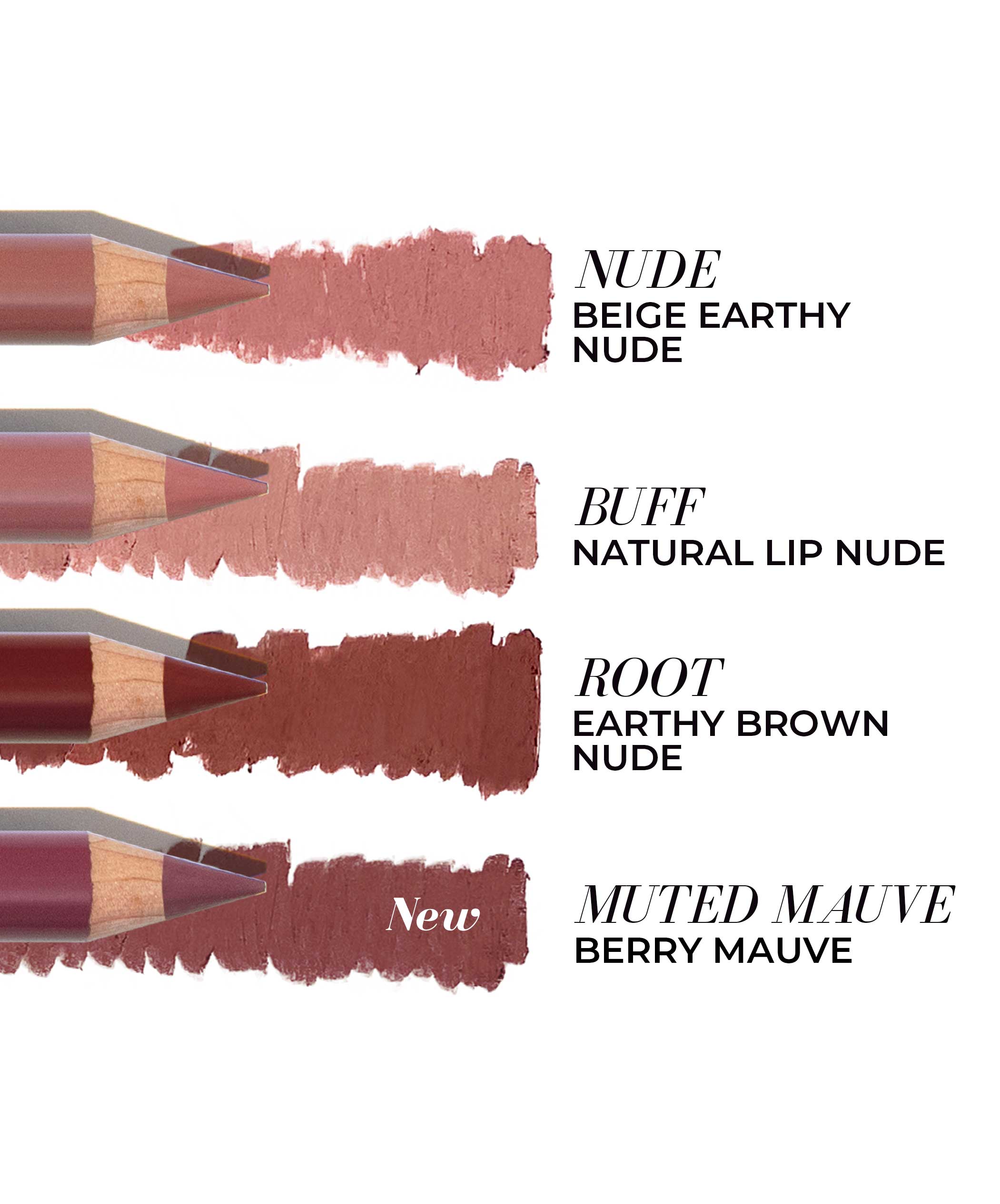 Naturally Nude Vegan Lip Liner 4-Piece Set