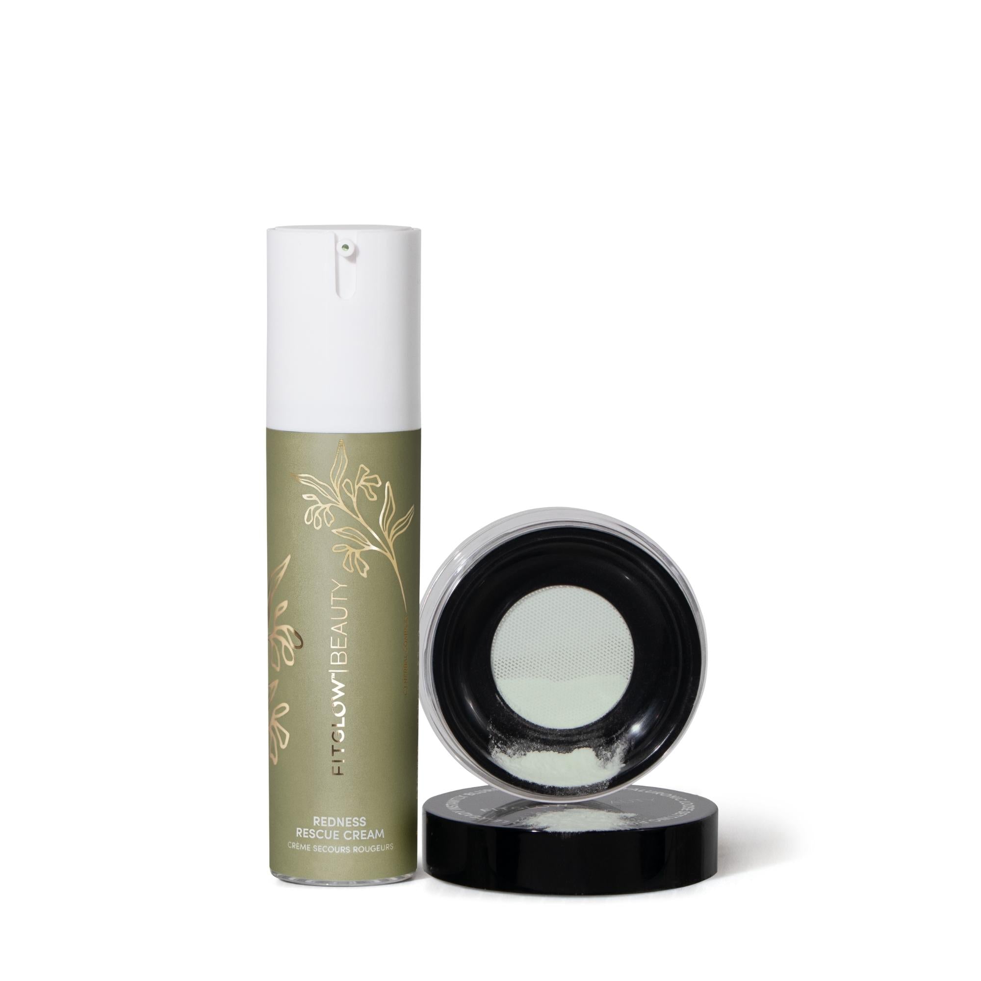 Redness Rescue Cream + Green Loose Setting Powder Duo